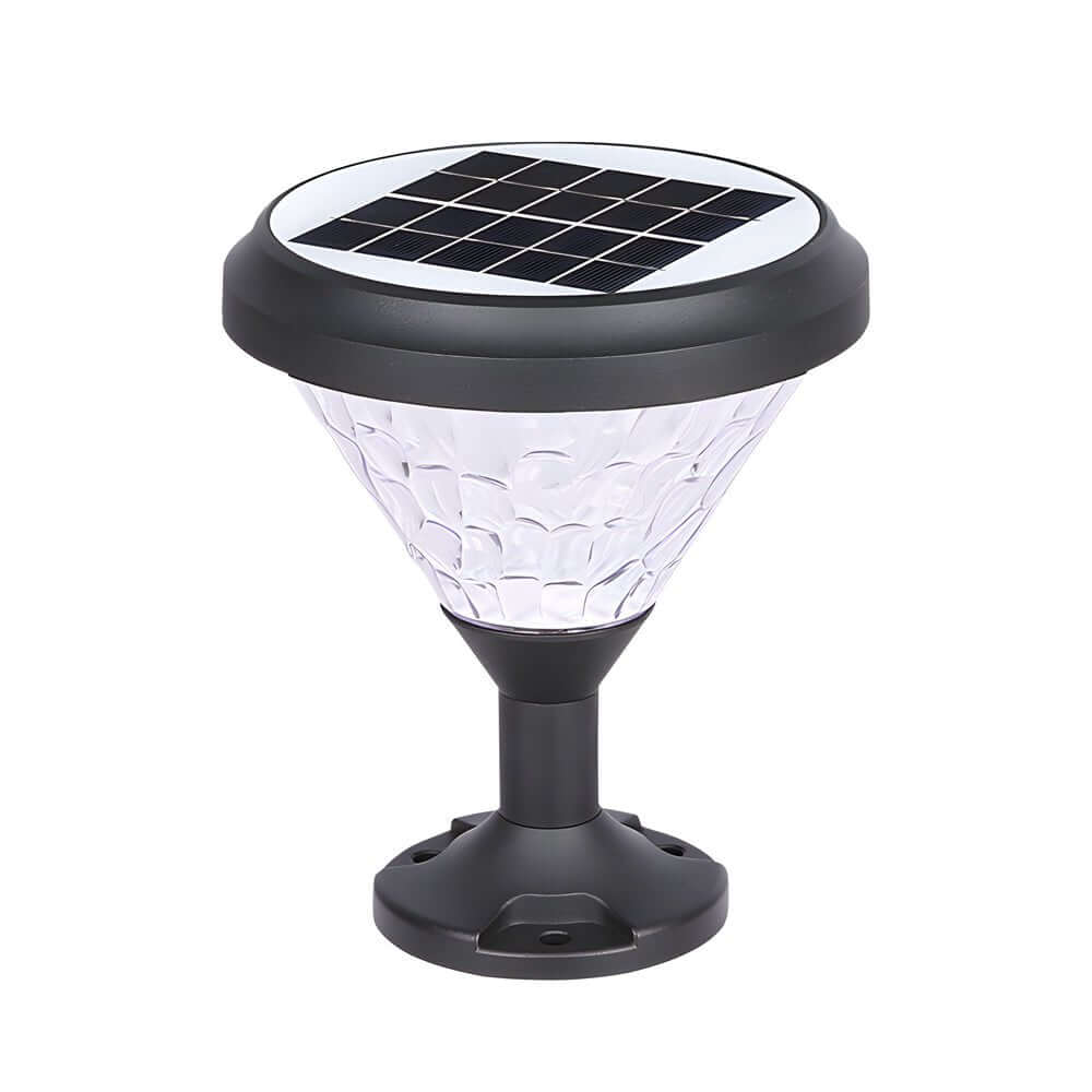 RAVENSCROFT 9-INCH BLACK ROUNDED SOLAR PIER LIGHT