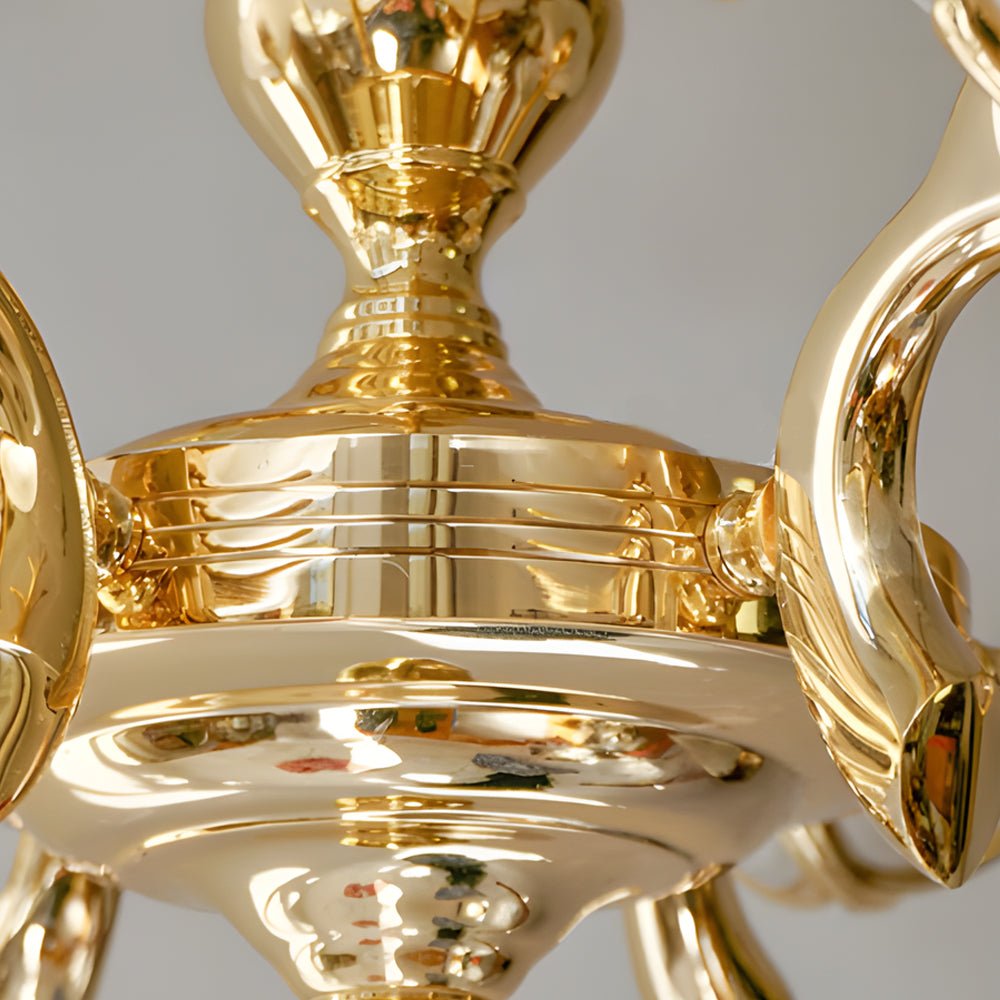 VERONA BRASS CROWN CHANDELIER WITH MURANO GLASS FOLIAGE