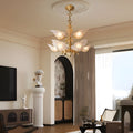 VERONA BRASS CROWN CHANDELIER WITH MURANO GLASS FOLIAGE