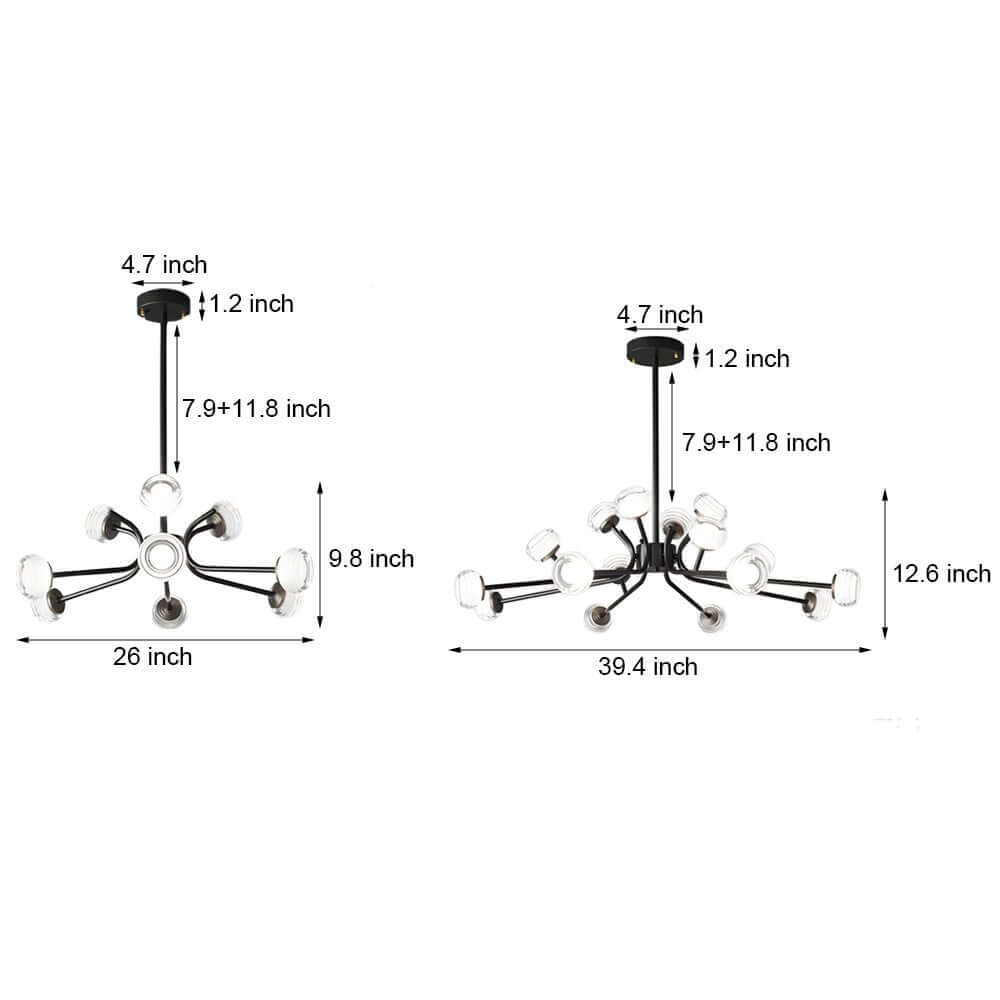 RAVENWOOD 9-ARM ASTRAL LIGHTING CHANDELIER