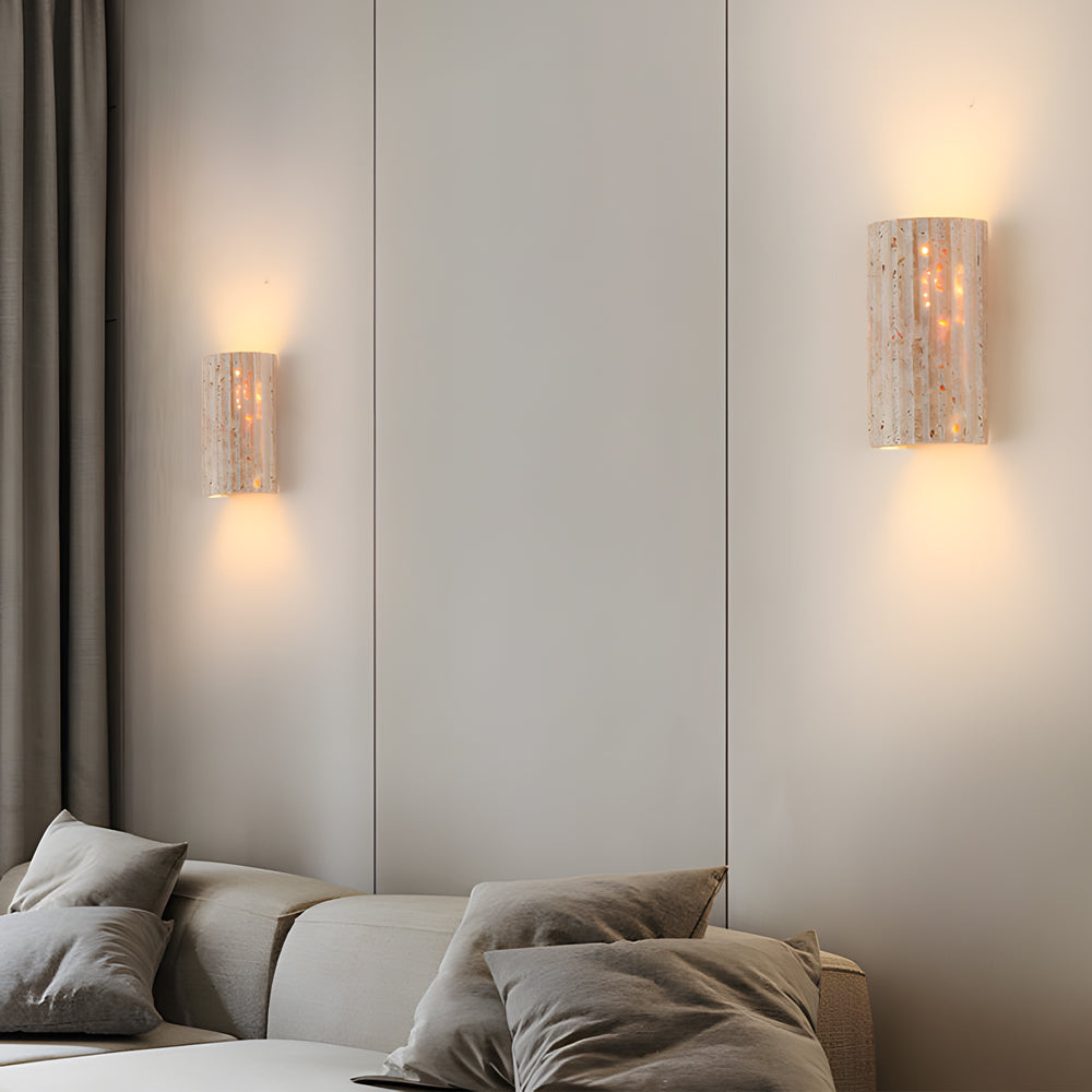 WINCHESTER RECTANGULAR WALL SCONCE WITH DUAL ILLUMINATION IN FAUX ALABASTER