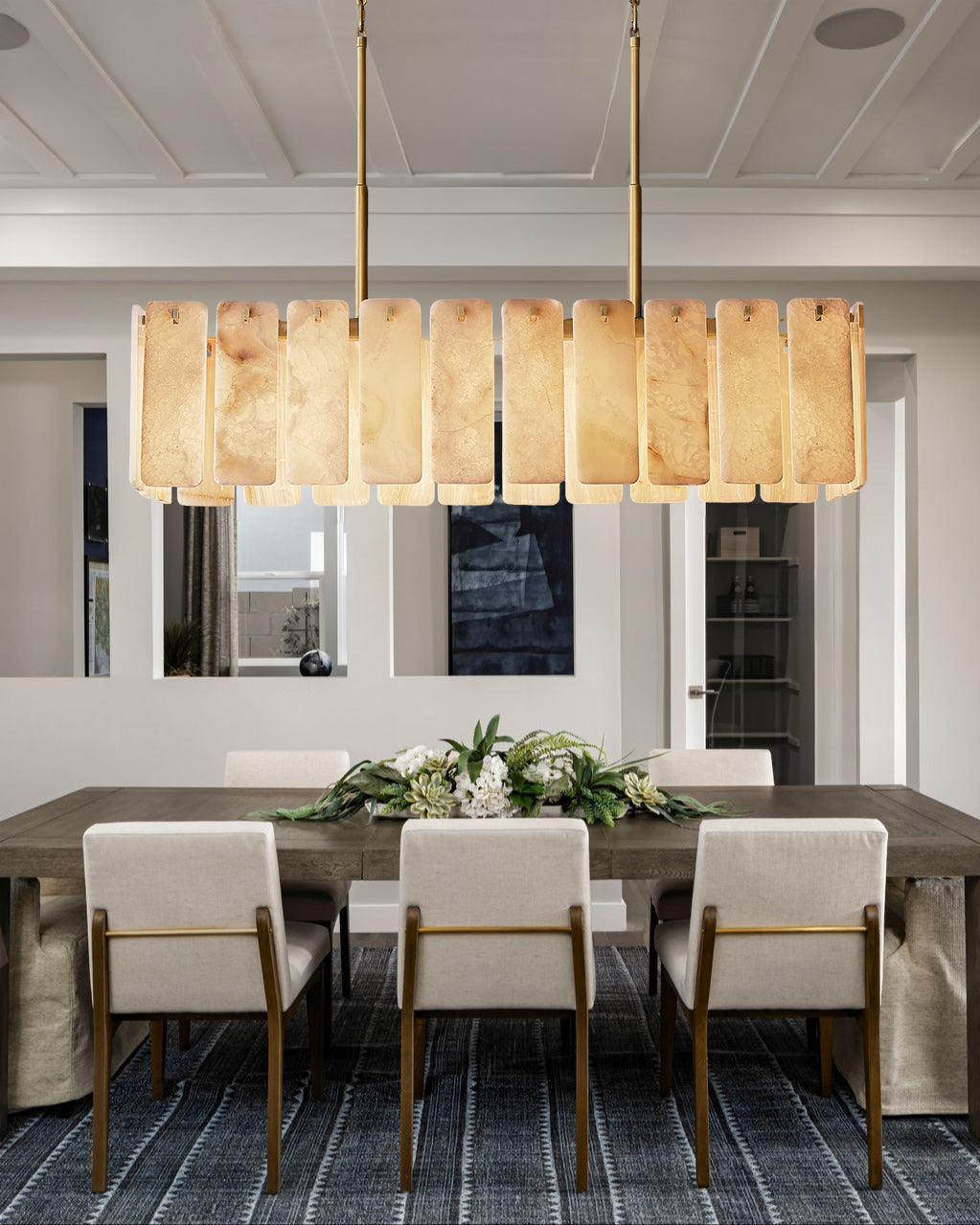 VITTORIA ONYX RECTANGULAR CEILING CHANDELIER