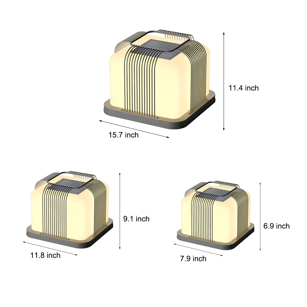 WINDSOR SQUARE SOLAR FENCE POST LANTERNS WITH WATER-RESISTANT PE SHADING