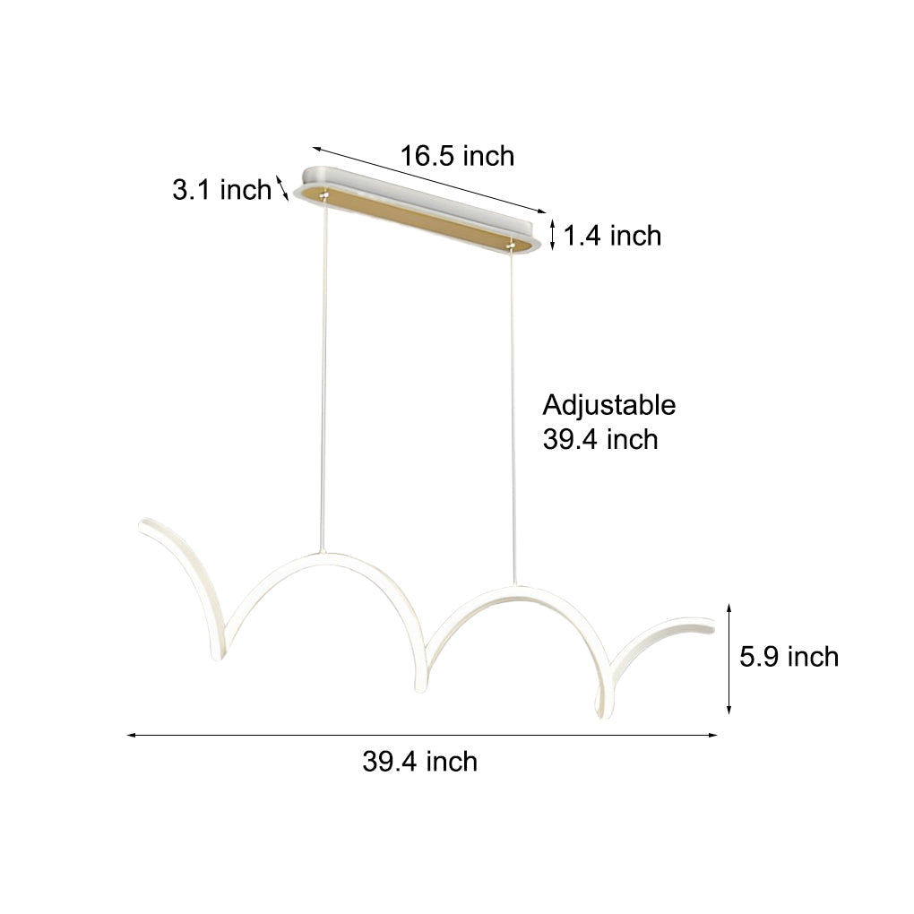 WINDSOR WAVE DIMENSIONAL LED CHANDELIER WITH GRADUAL ILLUMINATION