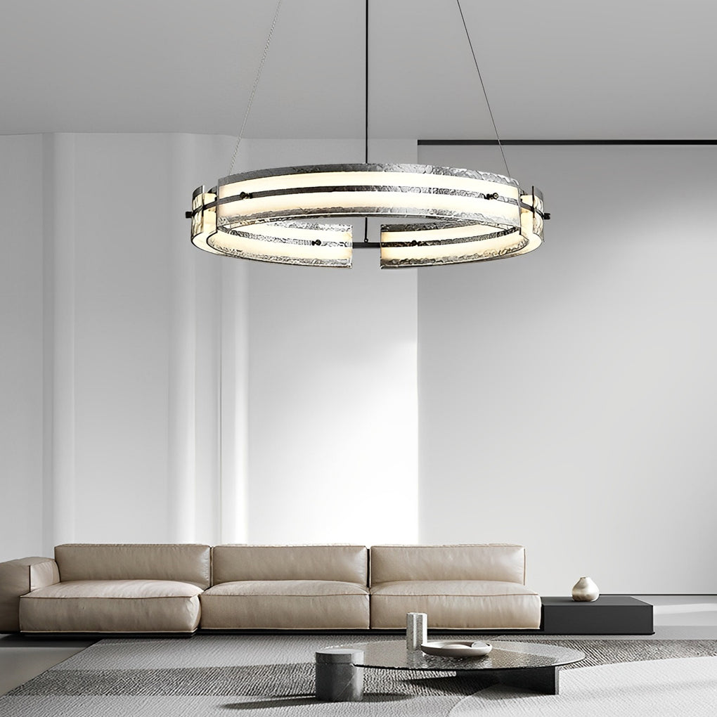 WINTHROP COPPER RING LED CHANDELIER WITH DIMMING FEATURE
