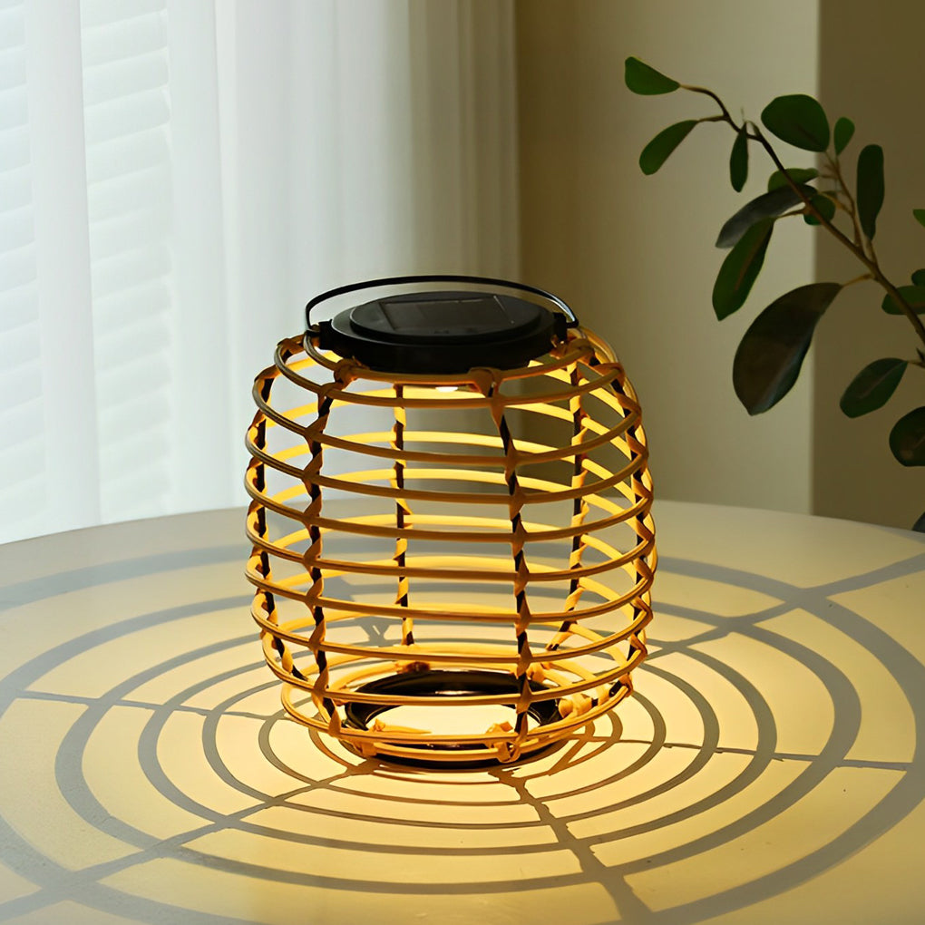 WHITLEY RATTAN-WOVEN SOLAR GARDEN ILLUMINATOR