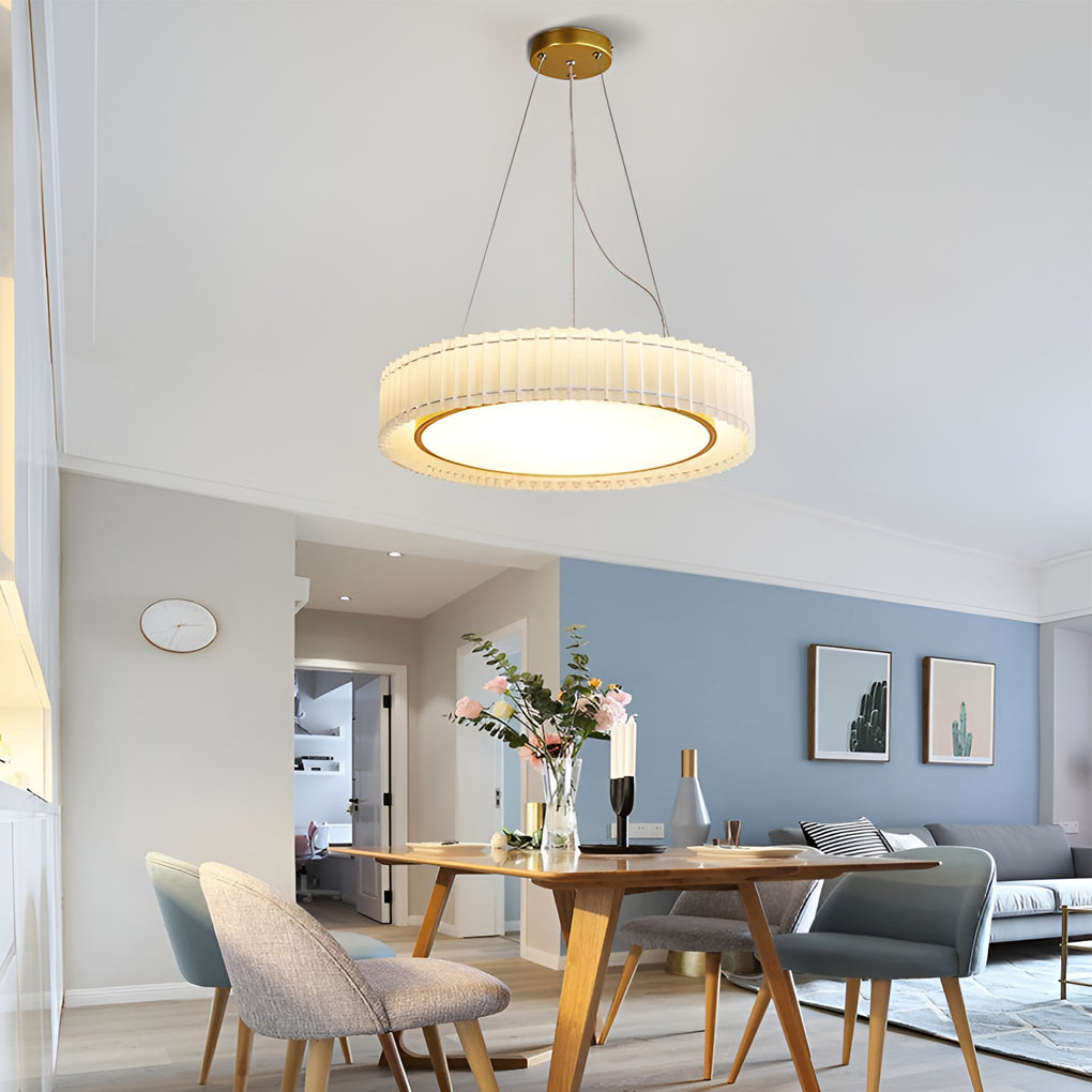 WINDSOR CIRCULAR PLEATED TRIO DIMMER CHANDELIER