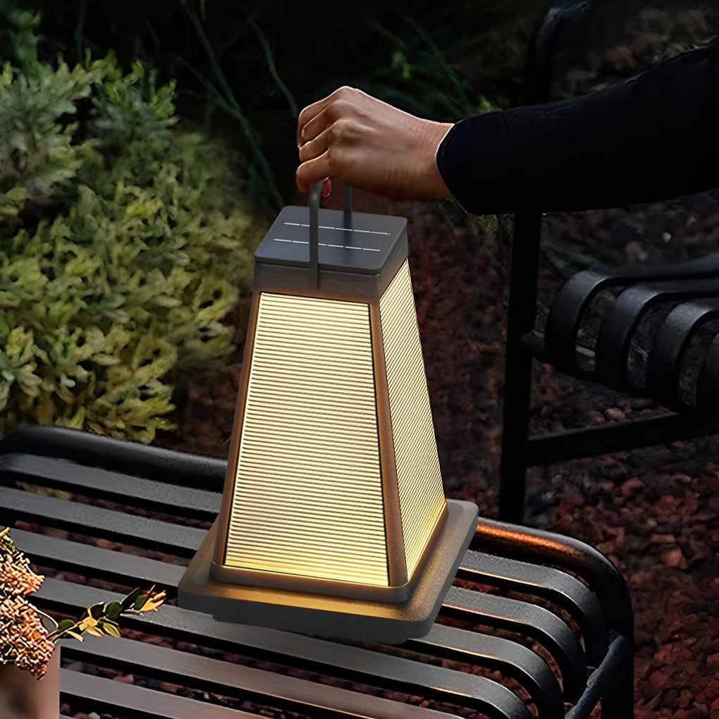 BRIDGEMAN SQUARE SOLAR LANTERN WITH WATERPROOF LED LIGHTING