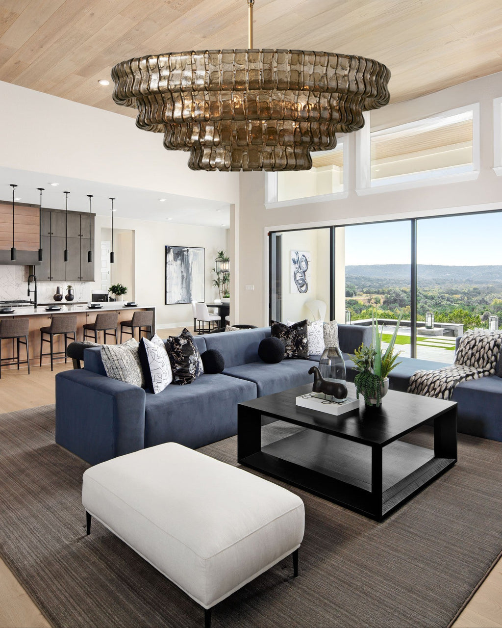 VERONA SMOKE-LACED CIRCULAR LIGHTING FIXTURE