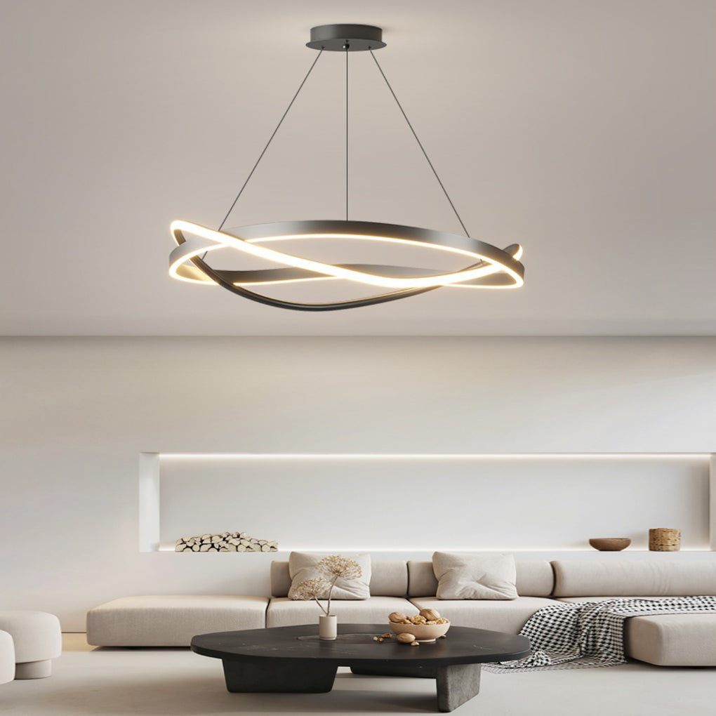 WHITBY CIRCULAR DIMMER CHANDELIER WITH THREE LIGHT SETTINGS