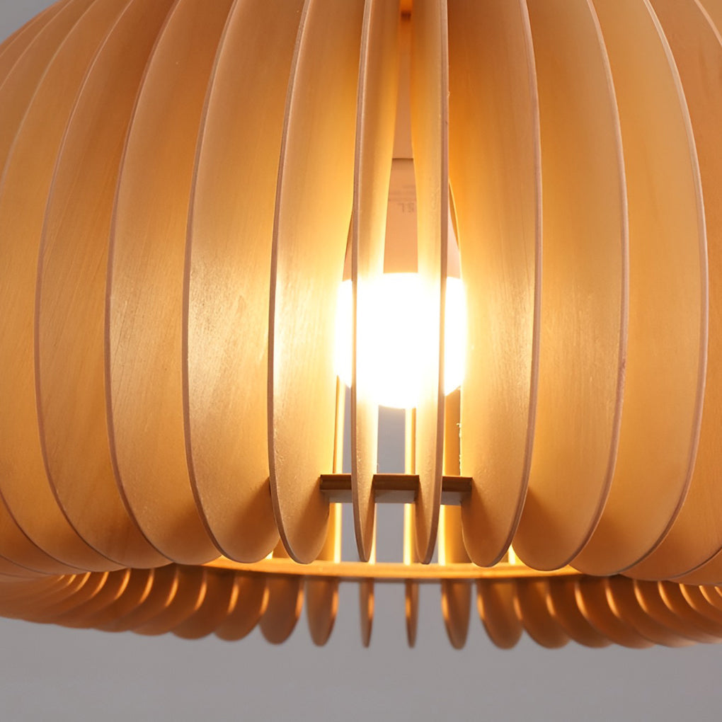 WINTERBOURNE WOODEN PUMPKIN PENDANT LUMINAIRE