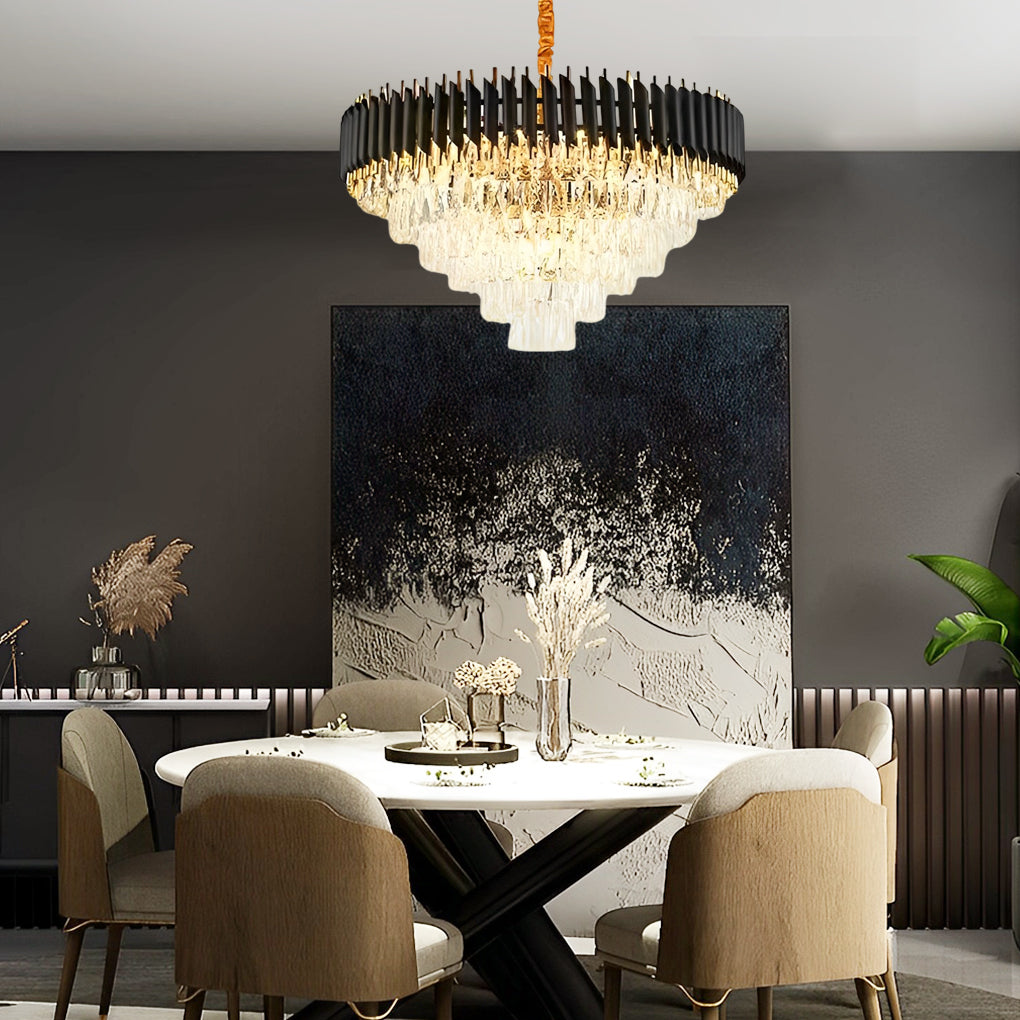 WINTHROP CRYSTAL RADIANCE THREE-TIERED CHANDELIER