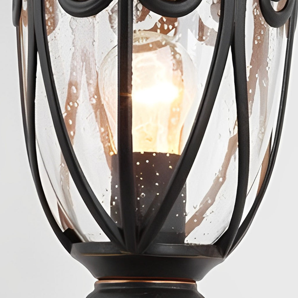 WINDSOR BUBBLE GLASS OUTDOOR PILLAR LANTERN