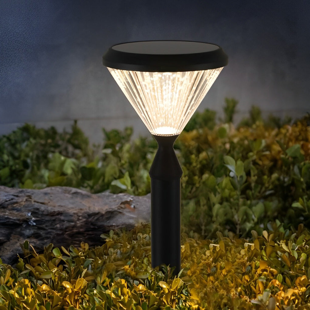 RAVENSCROFT RIBBED SHADE SOLAR GARDEN ORB