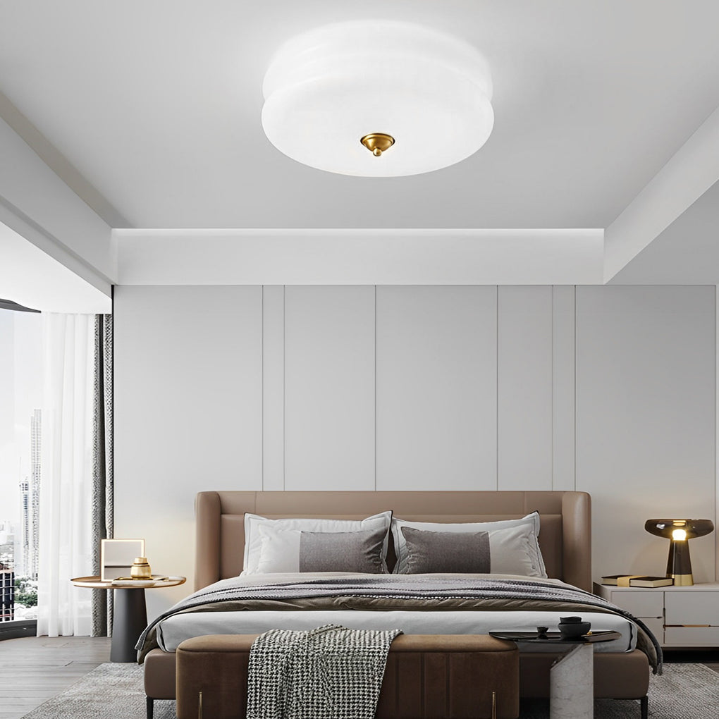 WINTERBOURNE ROUND GLASS LED CEILING LANTERN WITH DIMMING CONTROL