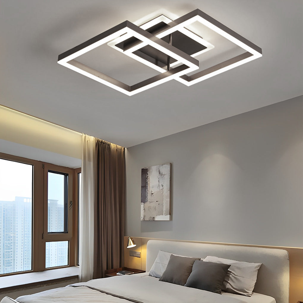 WINDSOR BROWN ALUMINUM SQUARE LED CEILING LANTERN