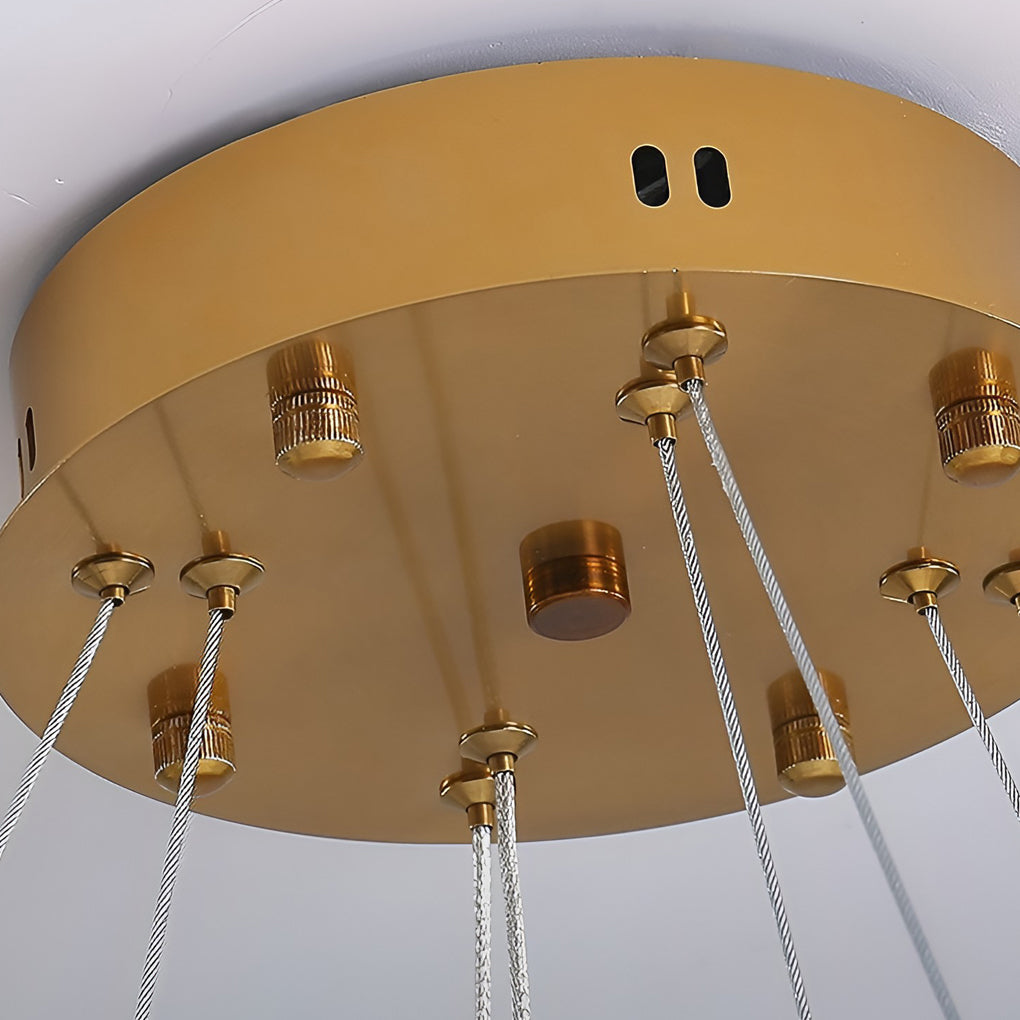 WINTHORPE CRYSTAL RING CHANDELIER WITH VARIABLE BRIGHTNESS