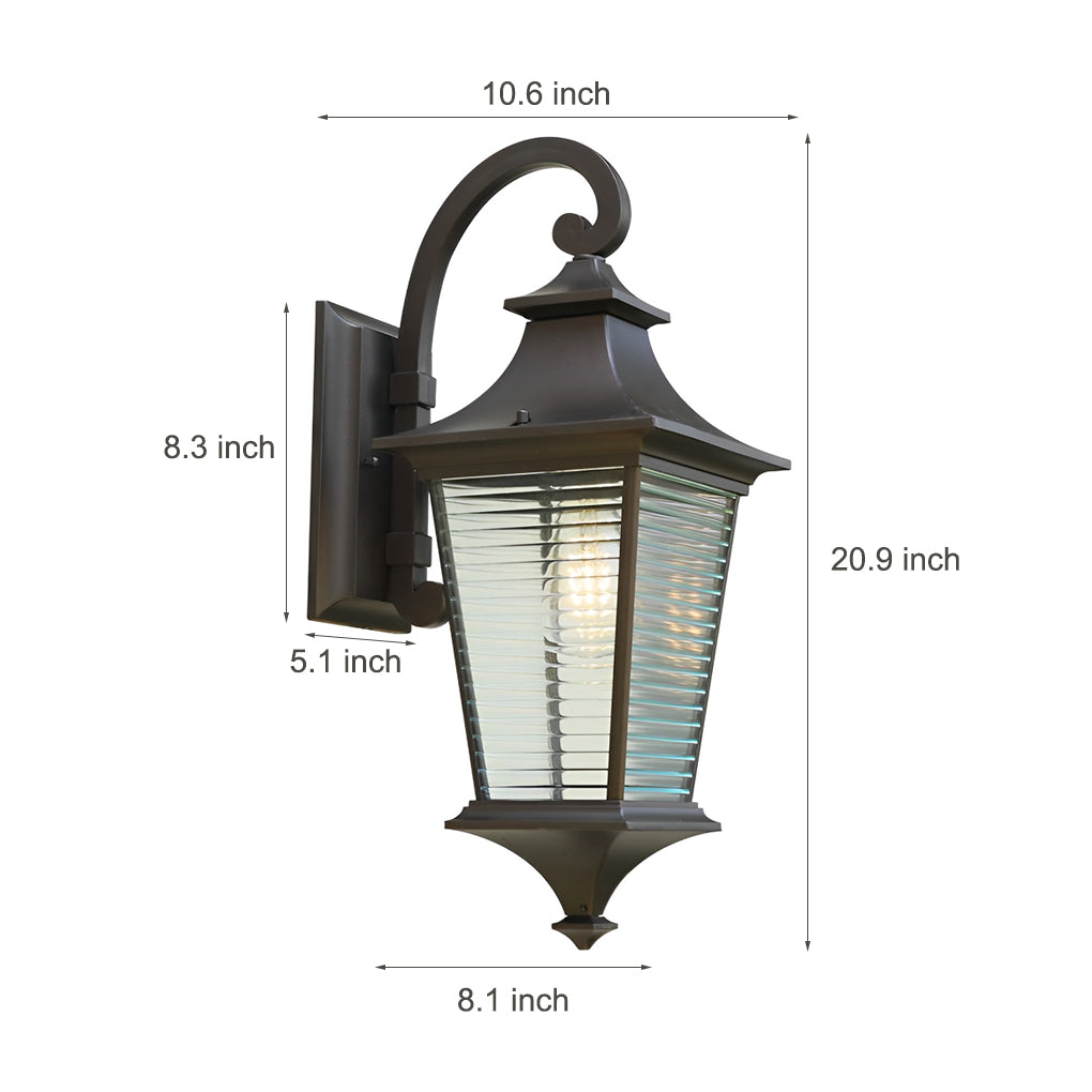 WINCHESTER STRIPED GLASS OUTDOOR WALL LANTERN