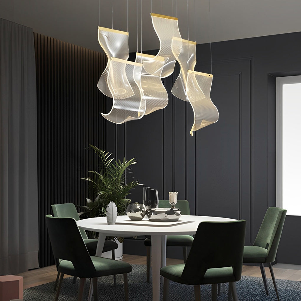 FELSTED CURVATURE ACRYLIC LED CHANDELIER WITH GRADUAL DIMMING