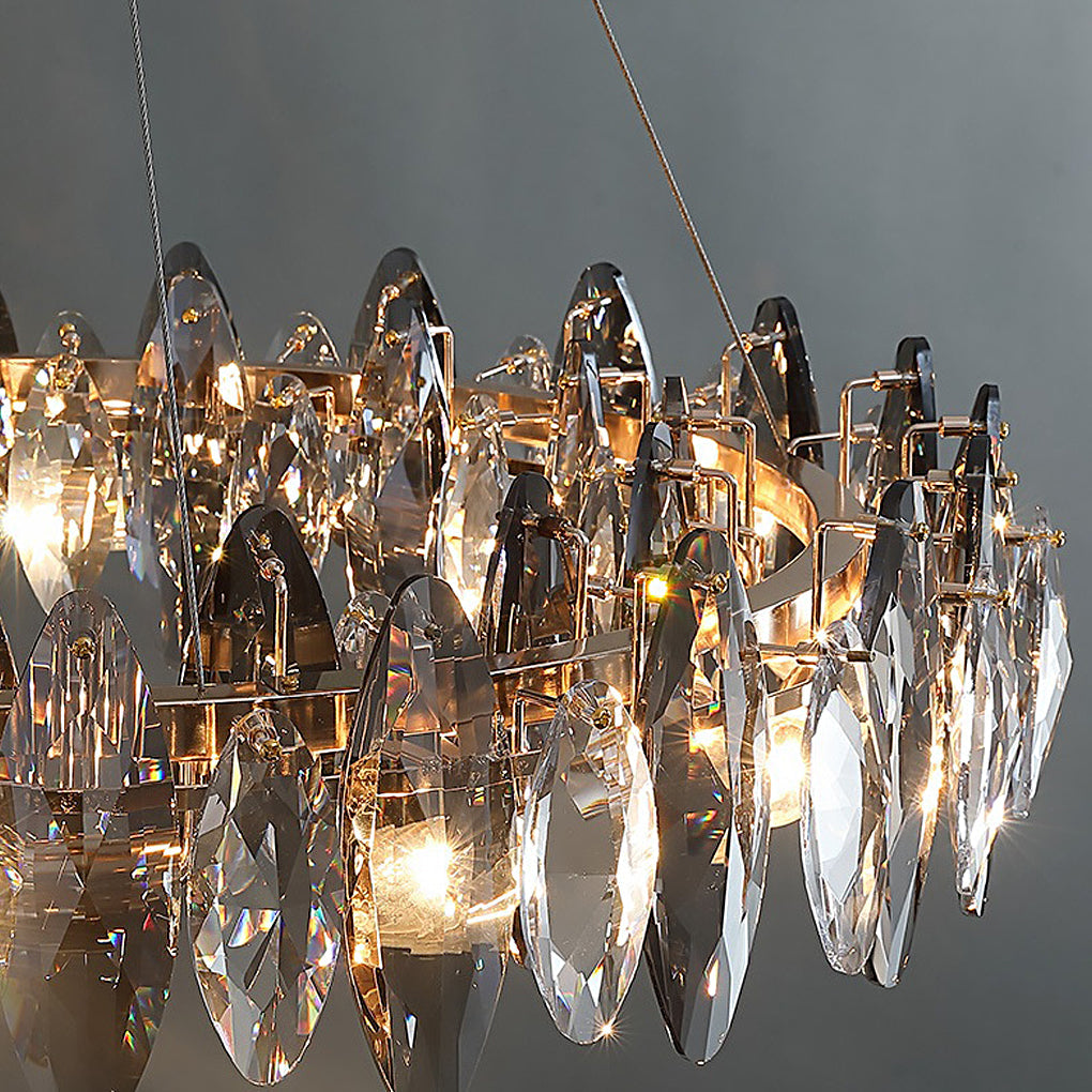 WINDSOR SMOKY CRYSTAL OVAL CHANDELIER