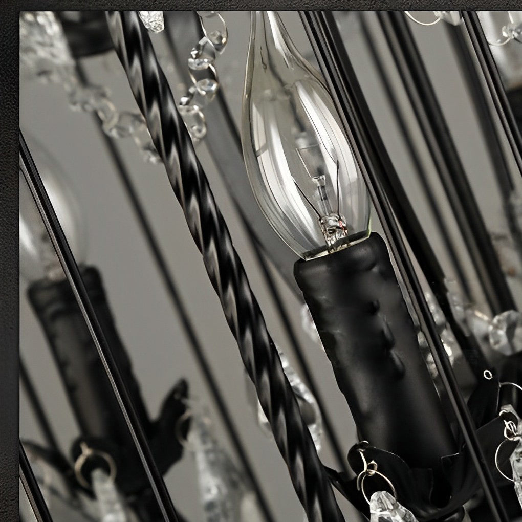 WHITBY IRON BIRDNEST CHANDELIER WITH CRYSTAL ACCENTS