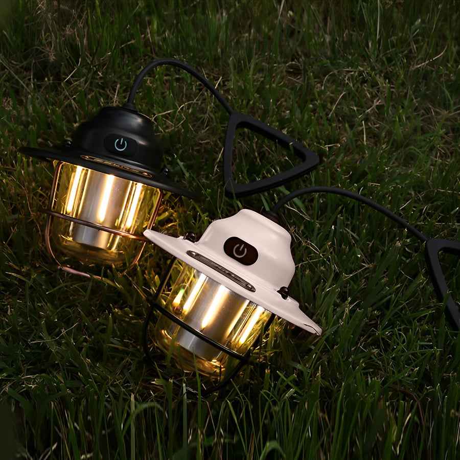RAVENSCROFT CIRCULAR LED OUTDOOR LANTERN WITH USB RECHARGE