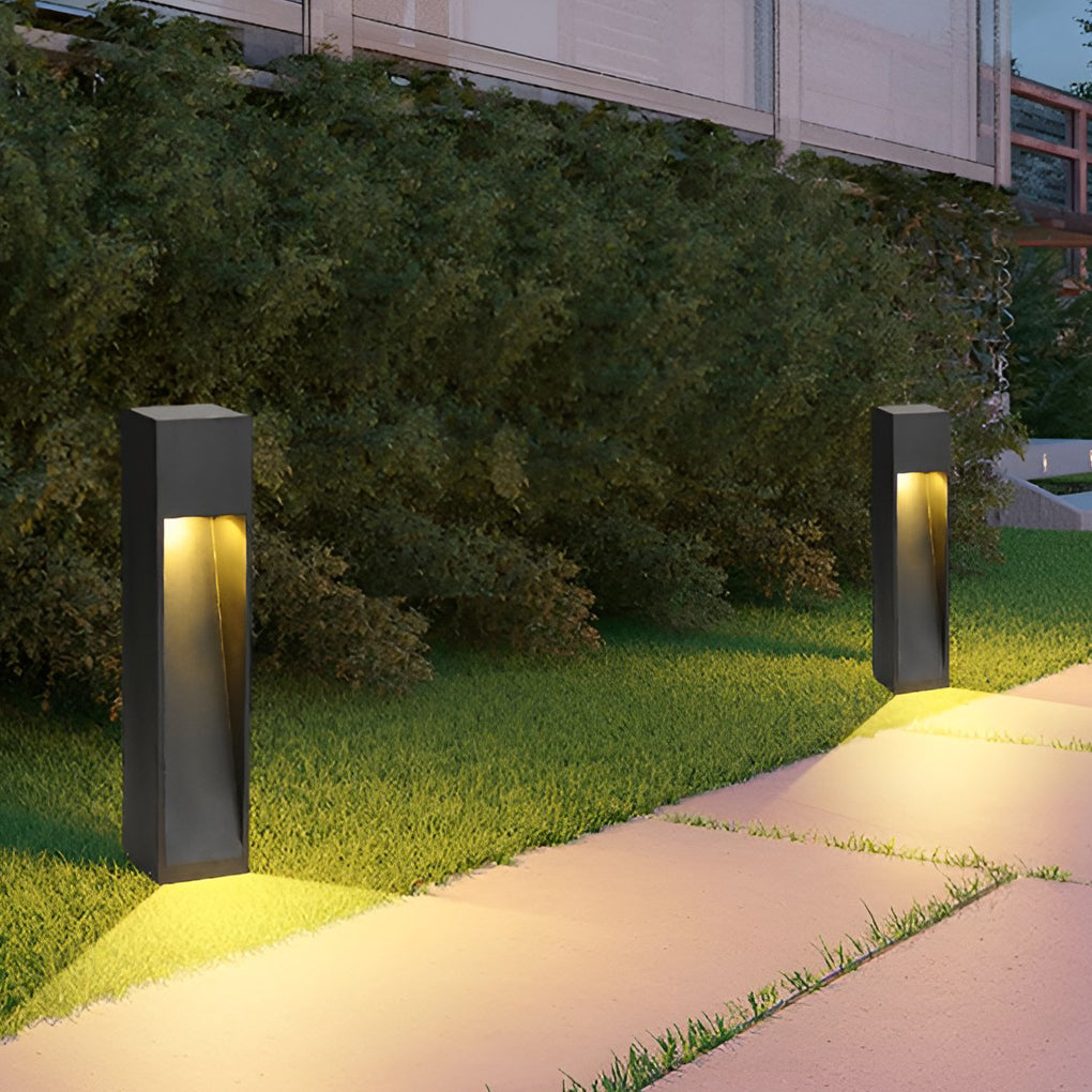 WINTERBOURNE RECTANGULAR LED PATHLIGHT, 5W WEATHERPROOF ILLUMINATION FIXTURE WITH SLIDING OPEN DESIGN