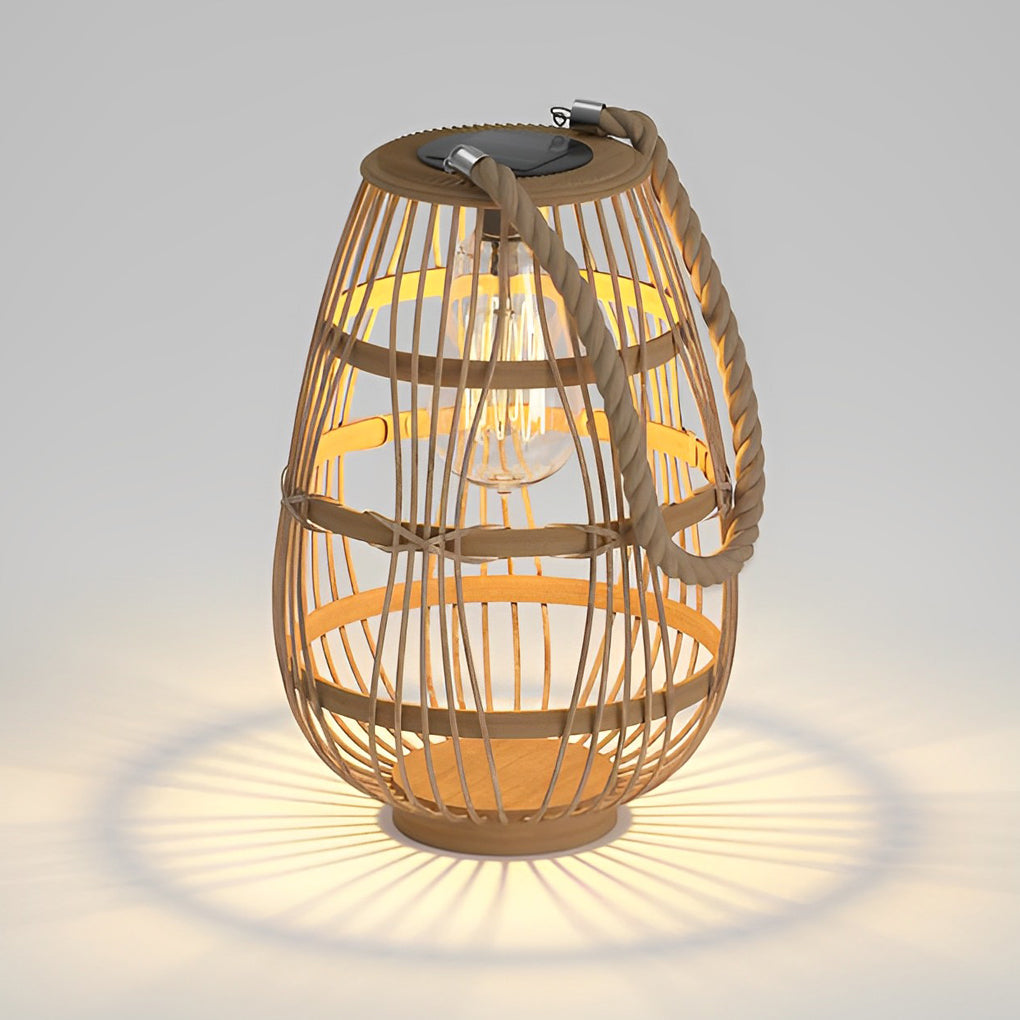 WINCHESTER RATTAN SOLAR GARDEN ILLUMINATOR WITH WATER-RESISTANT DESIGN