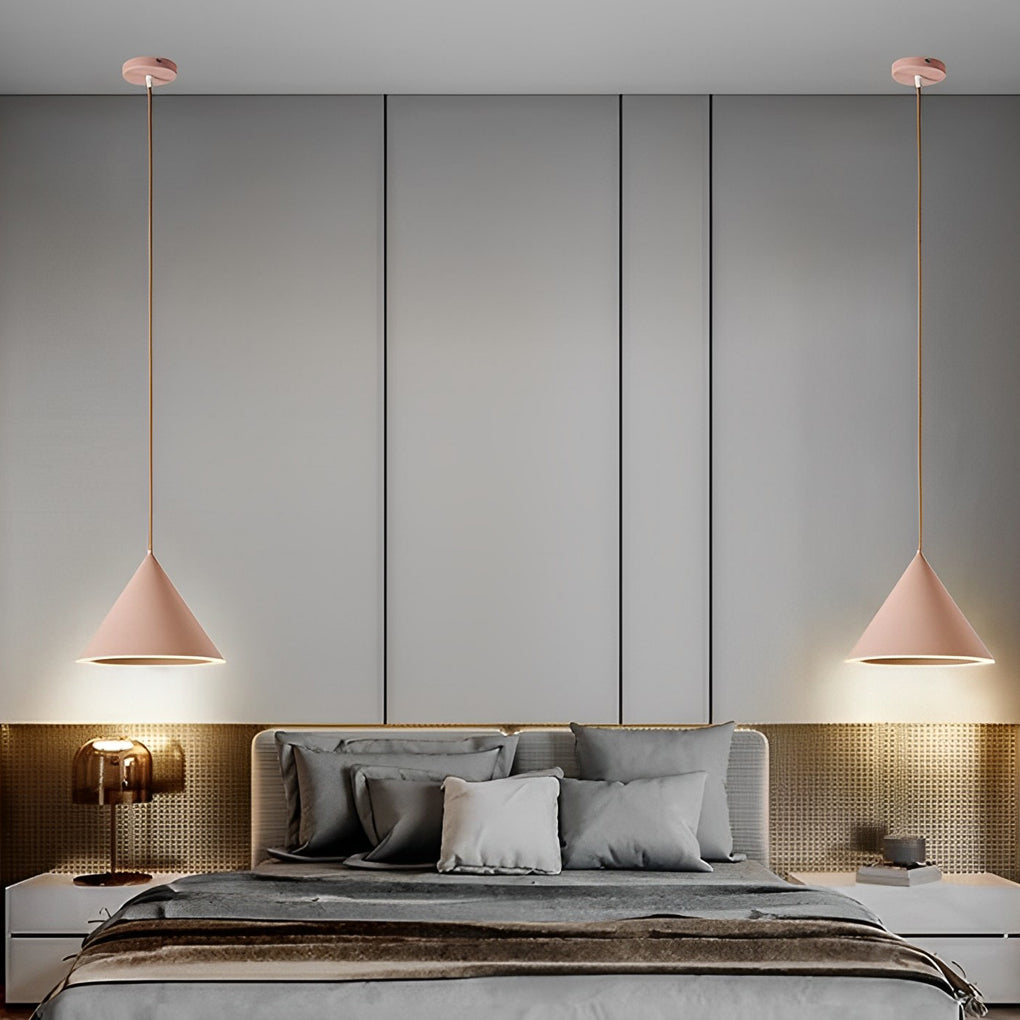 FENWICK HUE CONICAL PENDANT LIGHT, MACARON COLOR NORDIC DESIGN FOR KITCHEN ISLAND