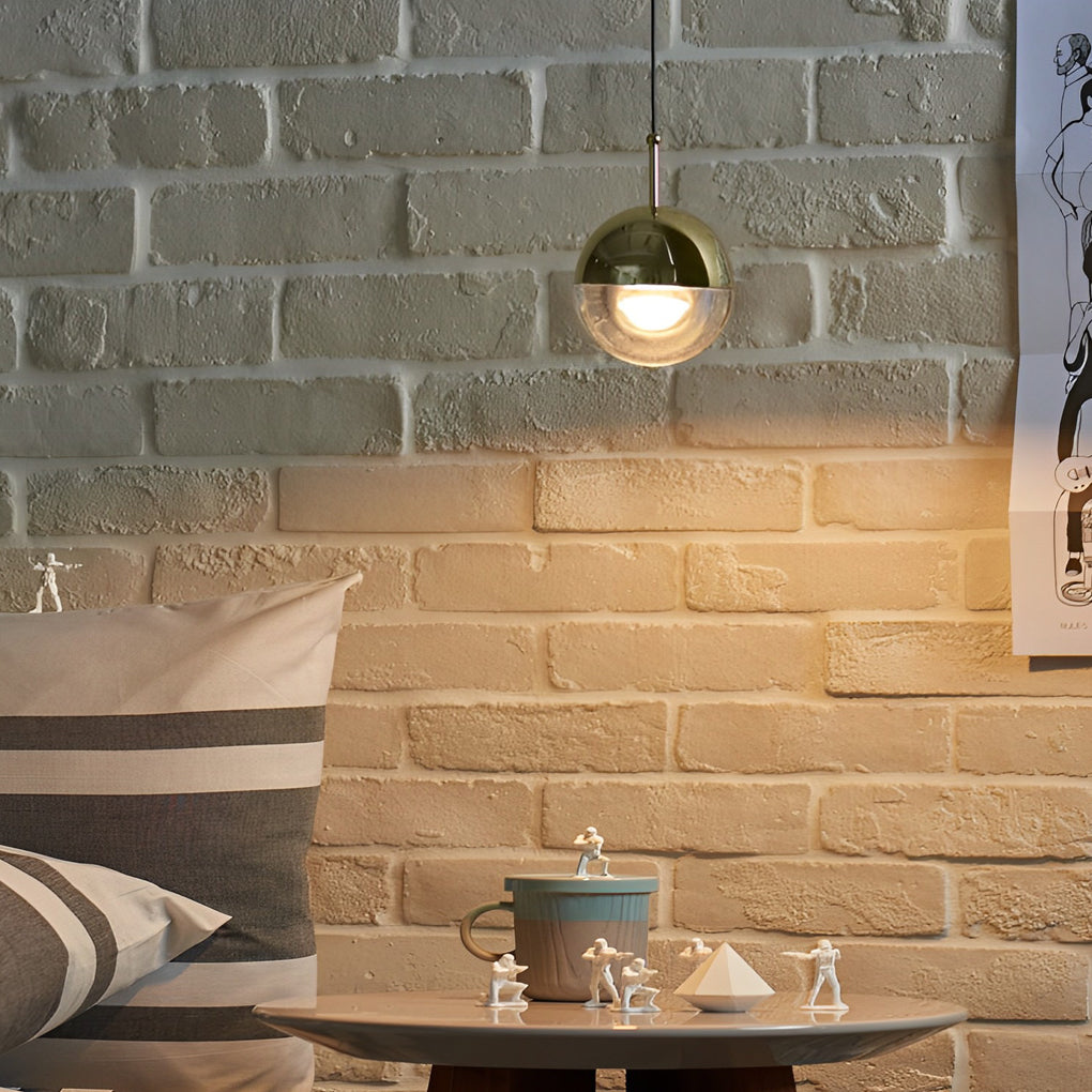 WINTHROPE SPHERICAL ROTATING METAL AND GLASS PENDANT LIGHT