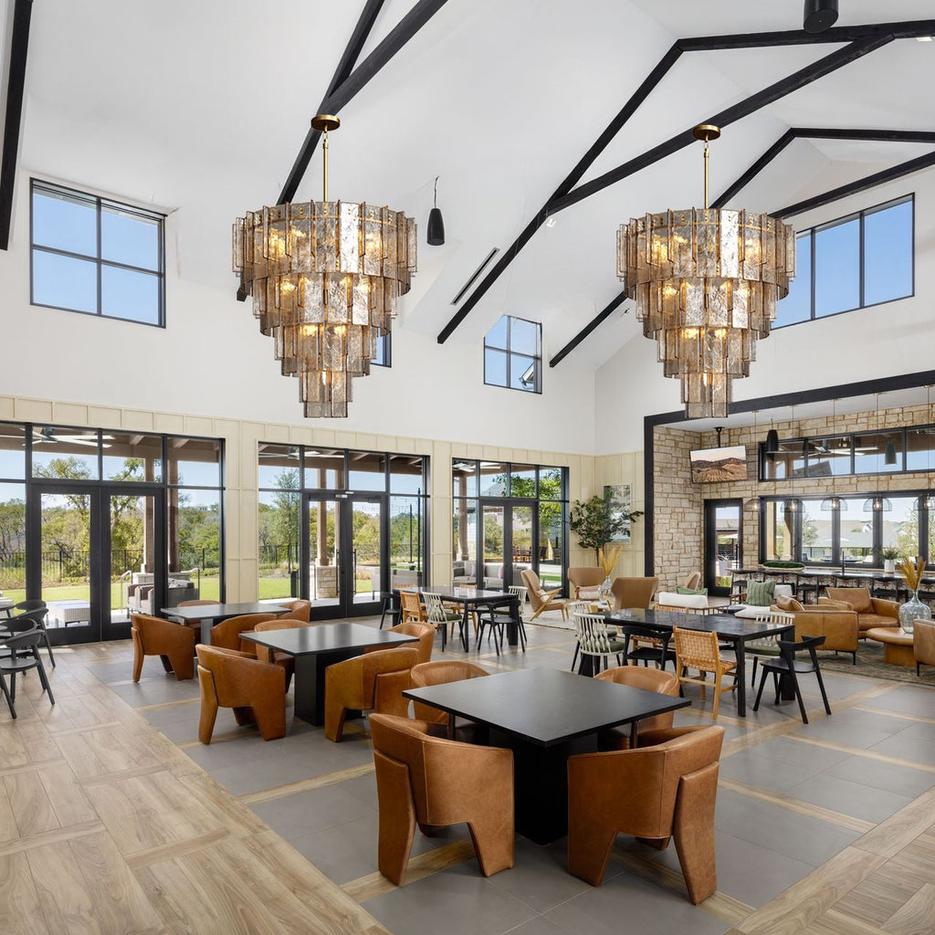 VERDANTIA SMOKED CRYSTAL TIERED CEILING LUMINAIRE