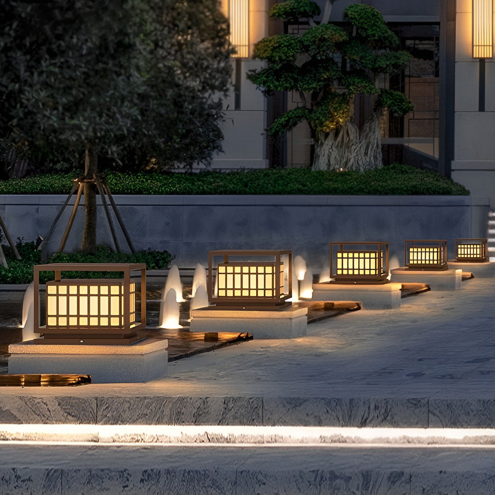 CHATHAM SQUARE LED OUTDOOR PILLAR LIGHTING WITH WATER-RESISTANT DESIGN