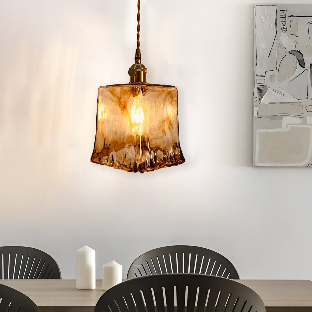 RAVENSCROFT POLISHED METAL GLASS PENDANT LIGHT