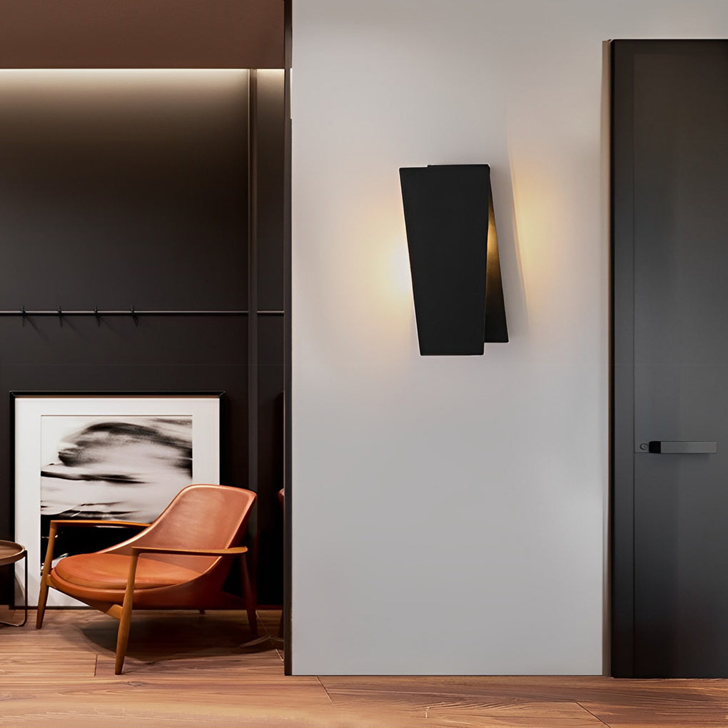 WINTHORPE MODERN RECTANGULAR IRON WALL LIGHT WITH DUAL LED ILLUMINATION