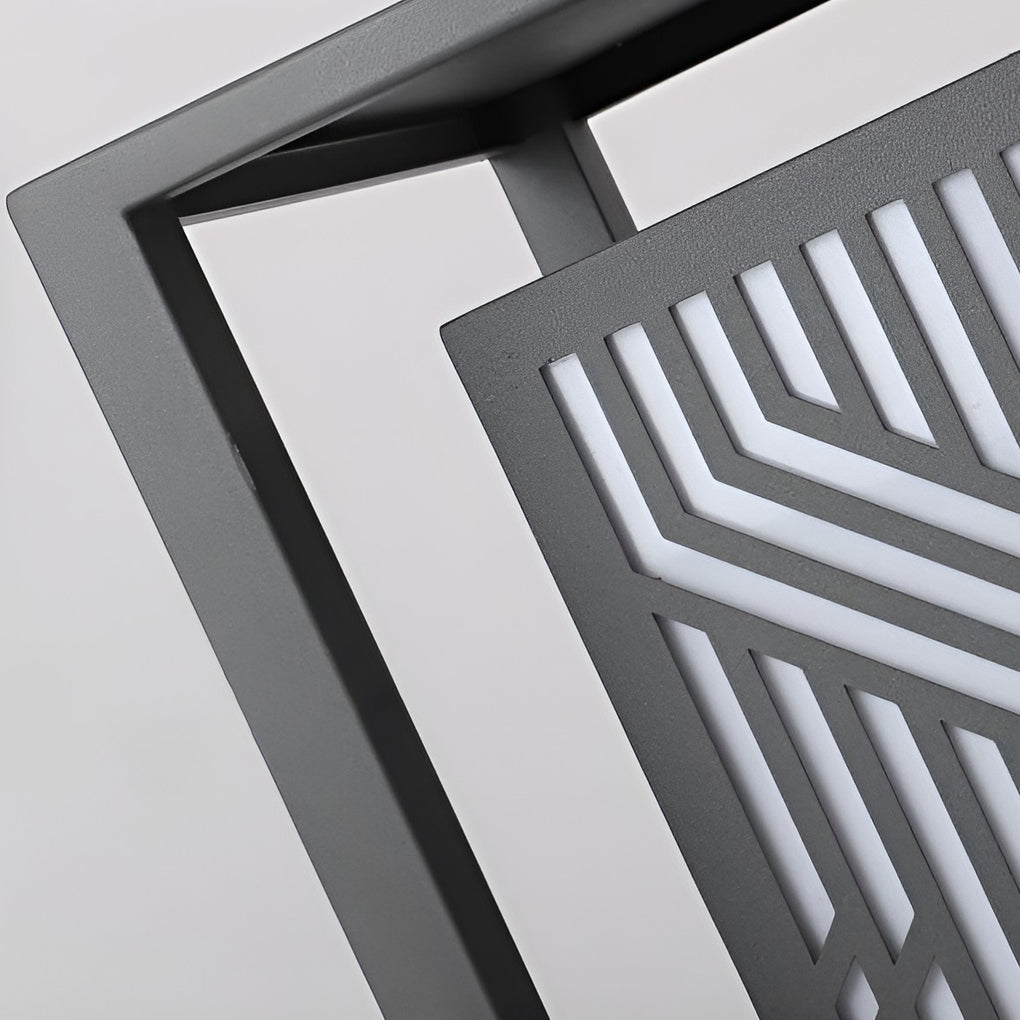 WINDSOR GRAY CUBOID PATHWAY LANTERN WITH WATERPROOF LED ILLUMINATION