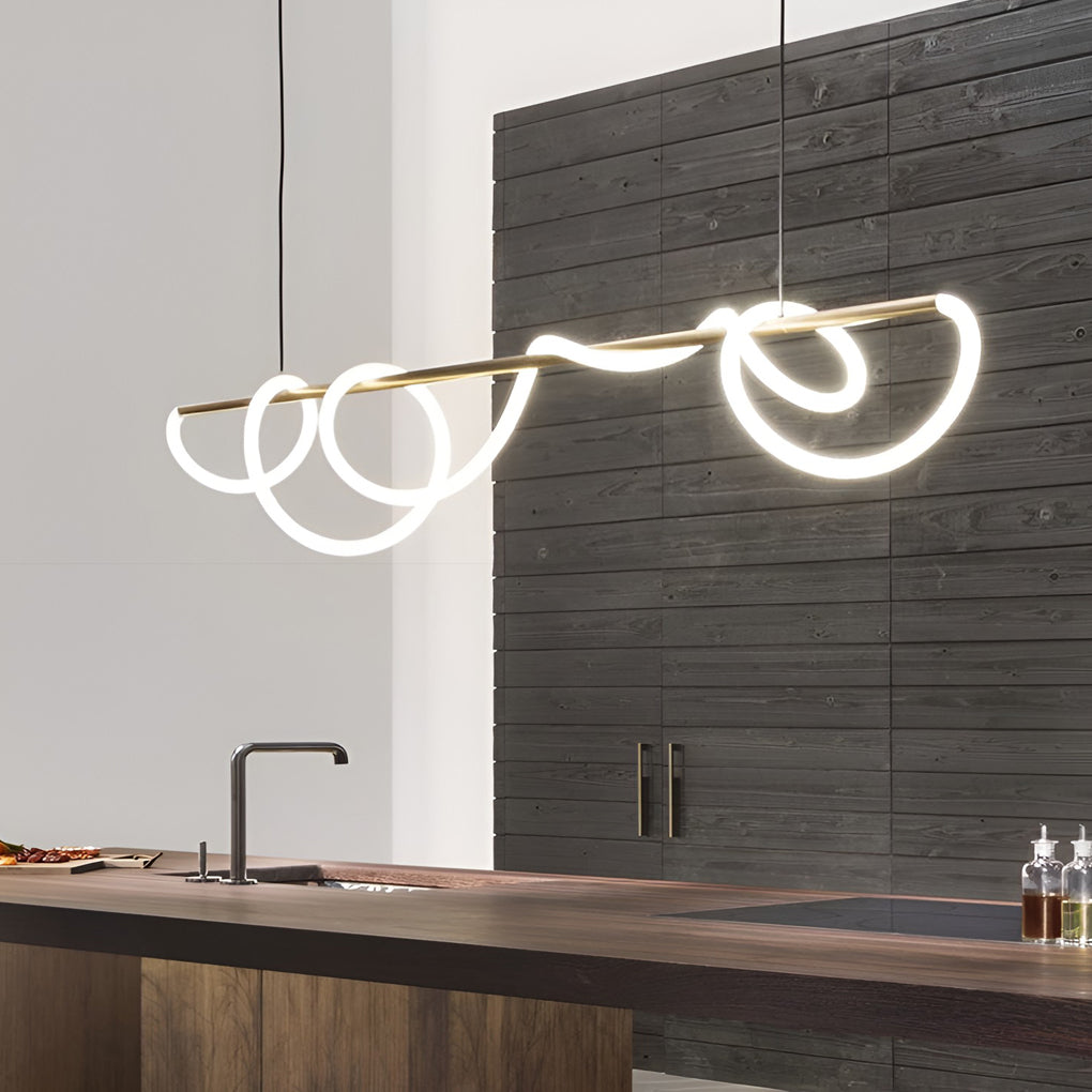 WHITLEY MODERN METAL LED CHANDELIER WITH GLISTENING ACCENTS