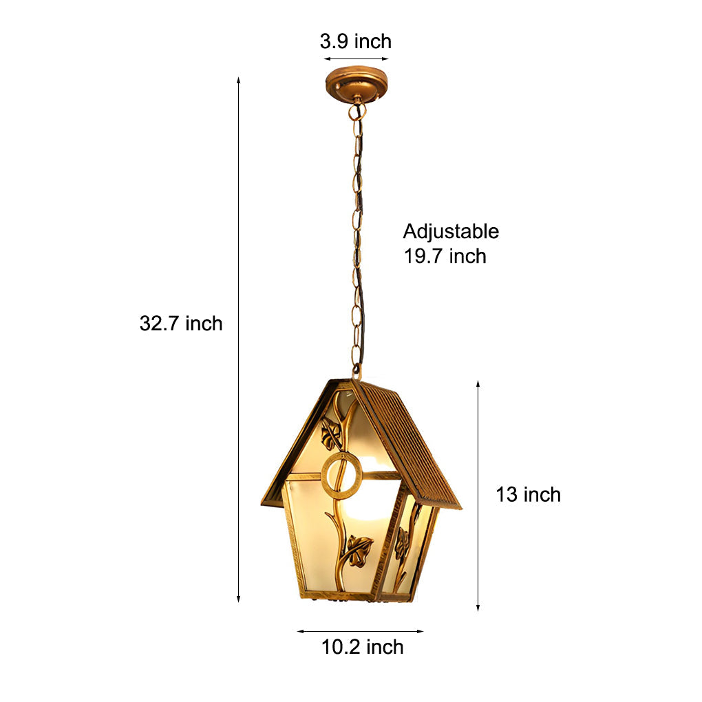 WINTERBOURNE AQUA GLASS OUTDOOR LANTERN CHANDELIER