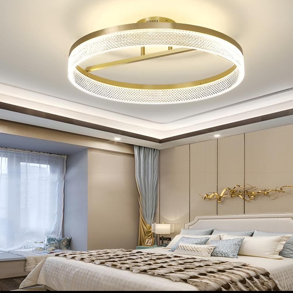 WINDSOR GLOW MODERN CIRCULAR LED CEILING FIXTURE IN GOLD