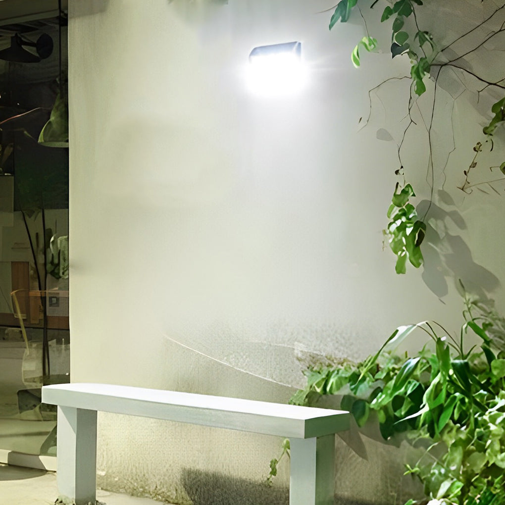 WINDSOR SOLAR RECTANGULAR MOTION DETECTION WALL LANTERN