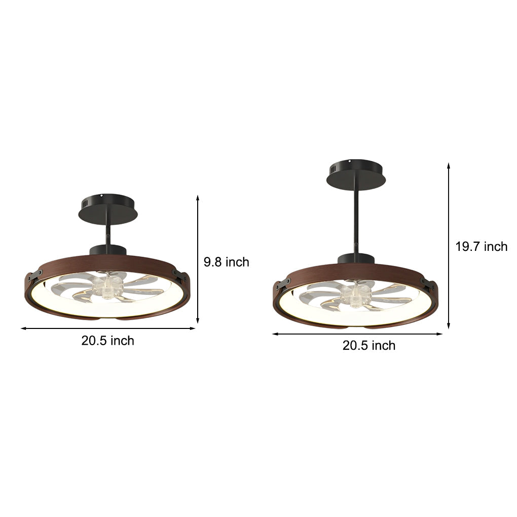 RIVERTON CIRCULAR WOODEN LED CEILING FAN WITH SMART DIMMING CONTROL