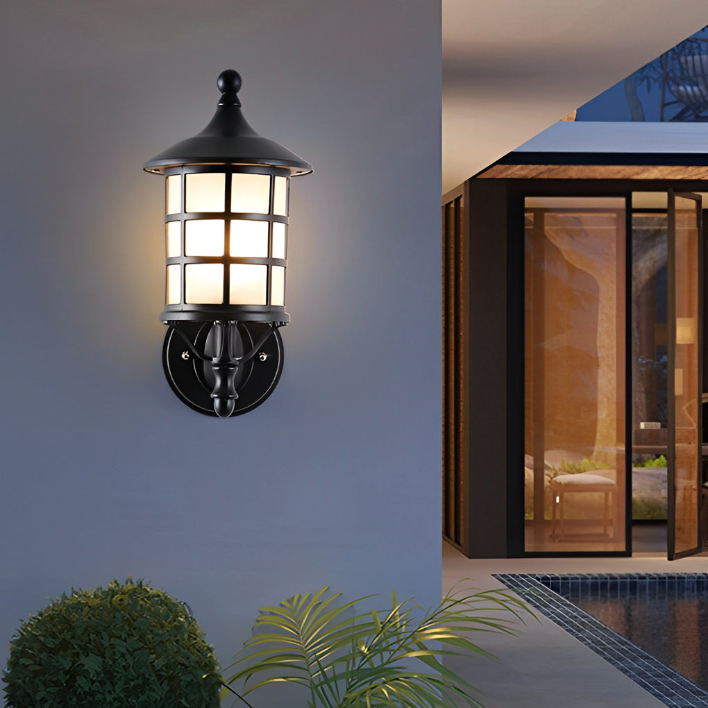 WINTHROP BLACK SOLAR WALL LANTERNS WITH TRIPLE DIMMING OPTIONS
