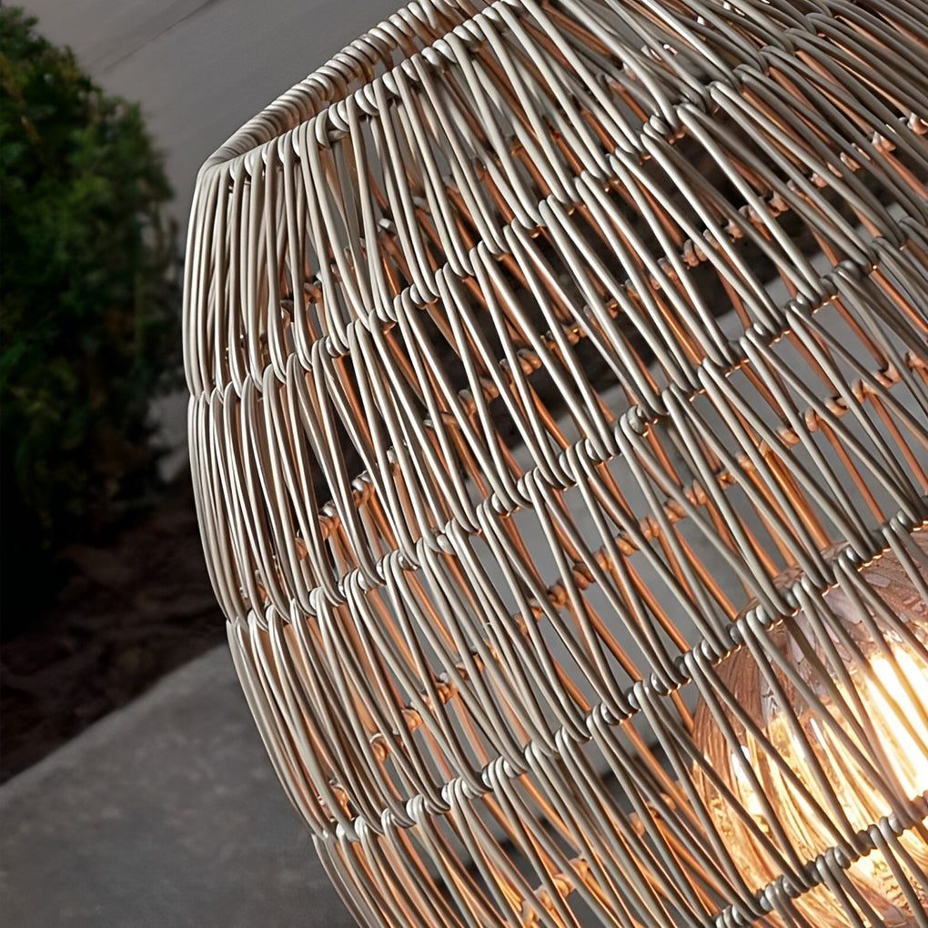 WINTHORPE WOVEN RATTAN OVAL OUTDOOR LANTERN