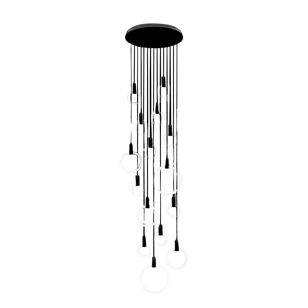 WINTHROP RINGED DIMMABLE LED STAIRWAY CHANDELIER