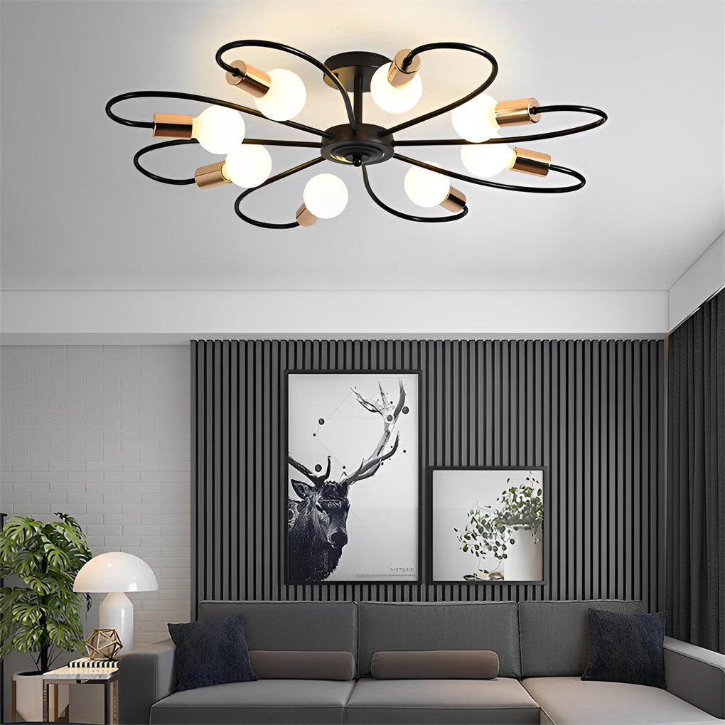 FLORENTINE IRON BLOOM CEILING LANTERN