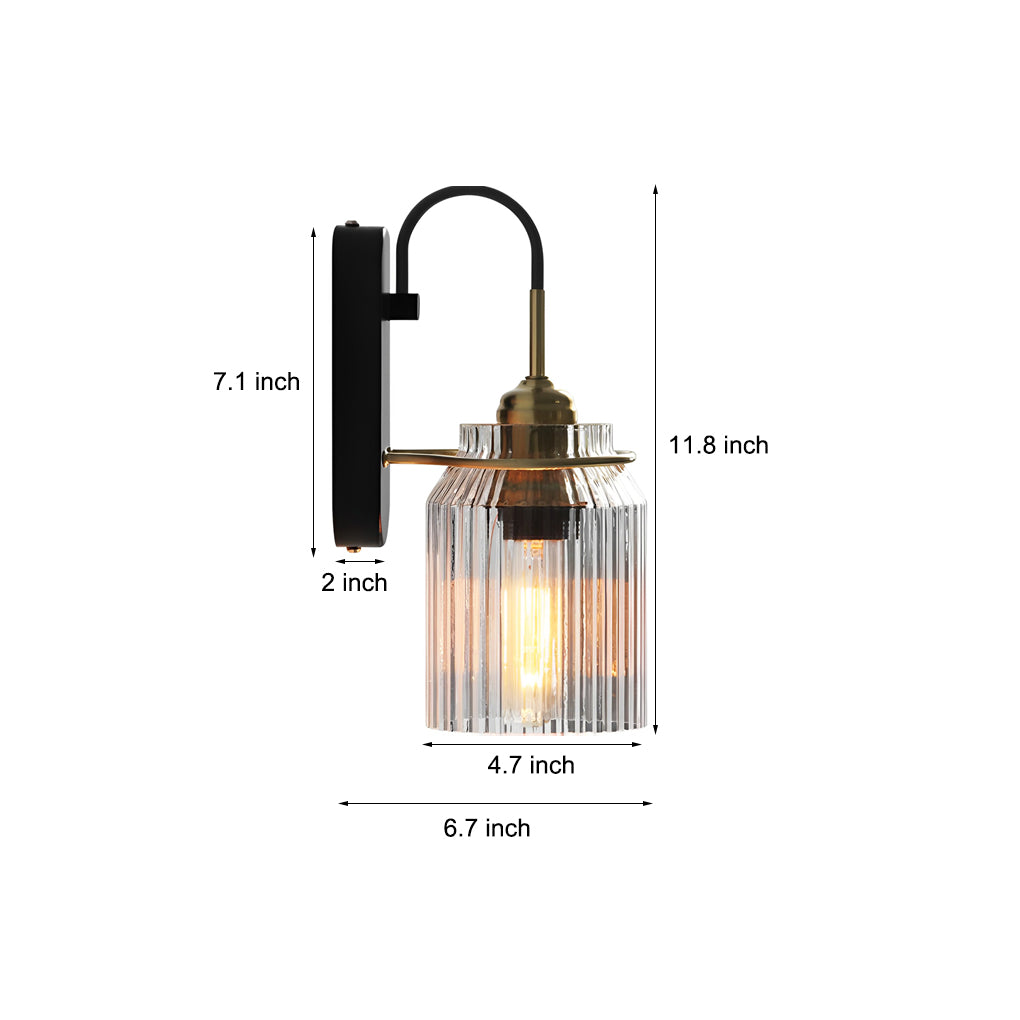 WINTHROP WAVY GLASS WALL SCONCE WITH LED ILLUMINATION