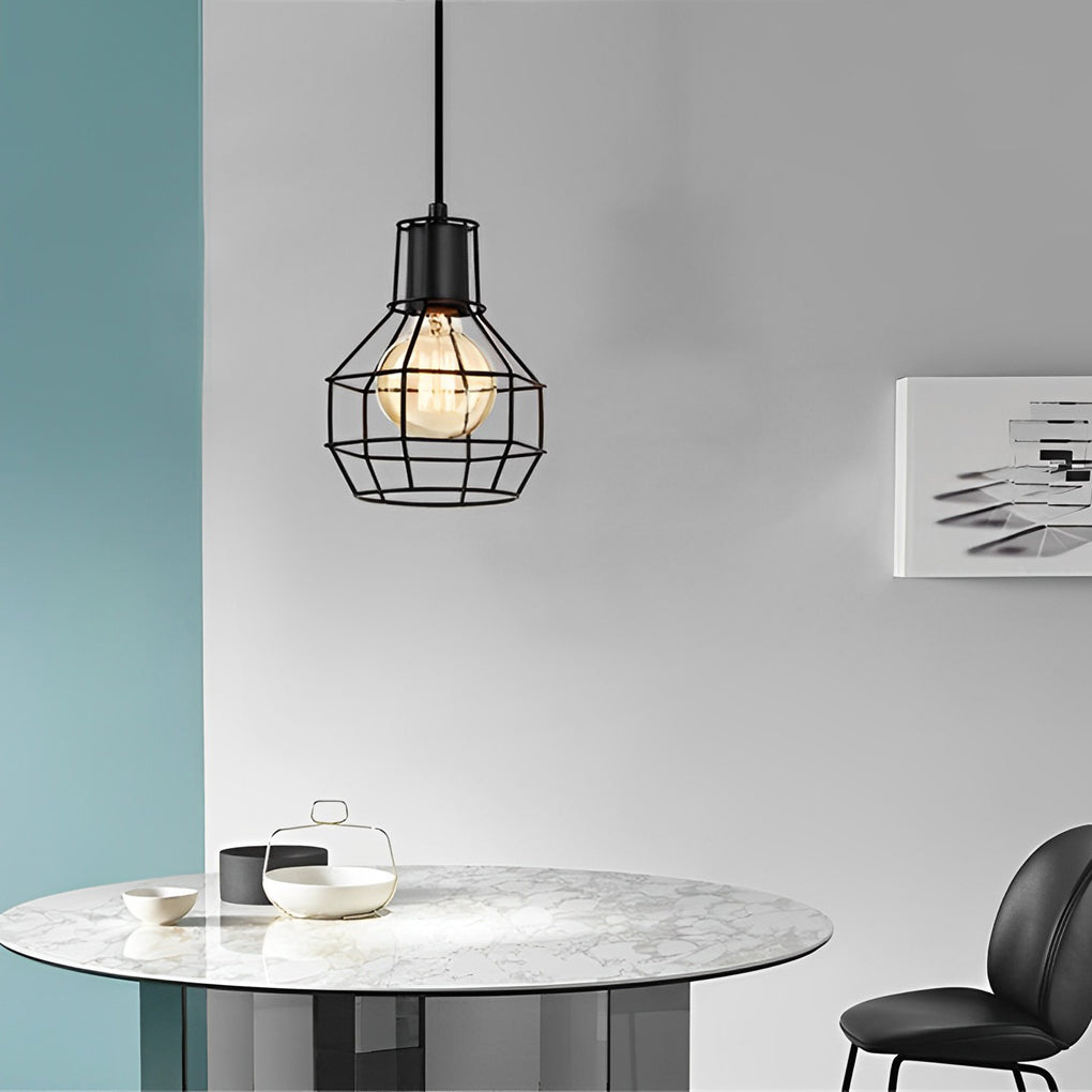 FENWICK INDUSTRIAL METAL CAGE CHANDELIER WITH SWITCH CONTROL