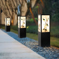 CHARLESTON FLORAL EMBELLISHED SOLAR GARDEN BOLLARD LIGHT