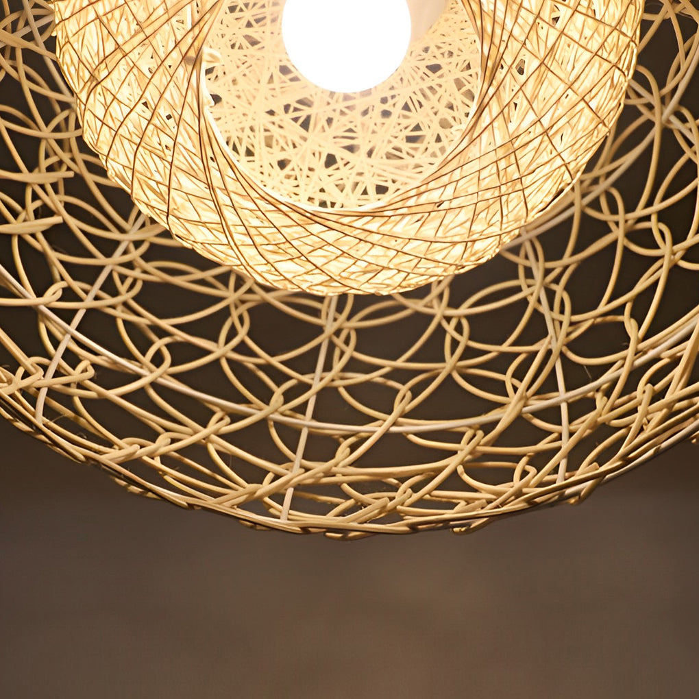 WHITLEY WOVEN RATTAN SPHERE PENDANT LIGHT