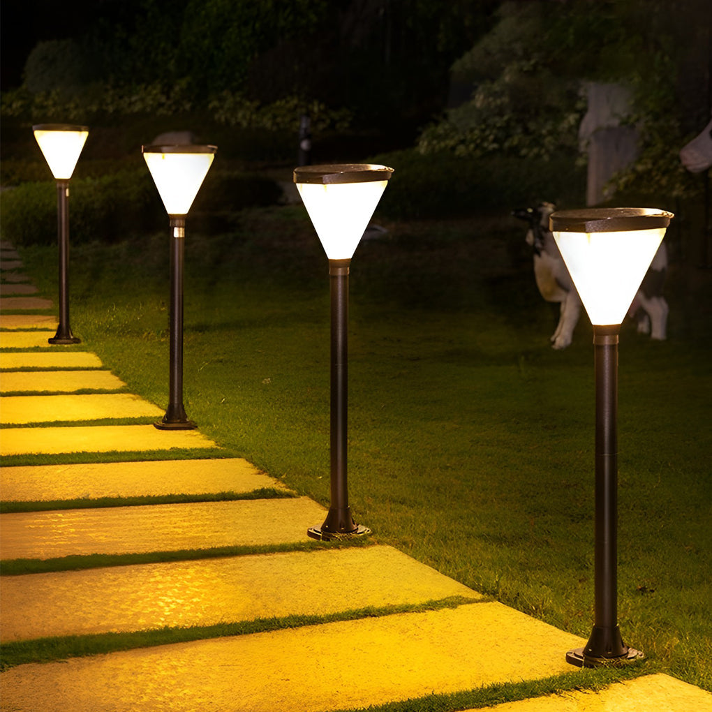 WINDSOR SOLAR TAPERED GLOW PATH LANTERN - Contemporary LED Outdoor Illumination