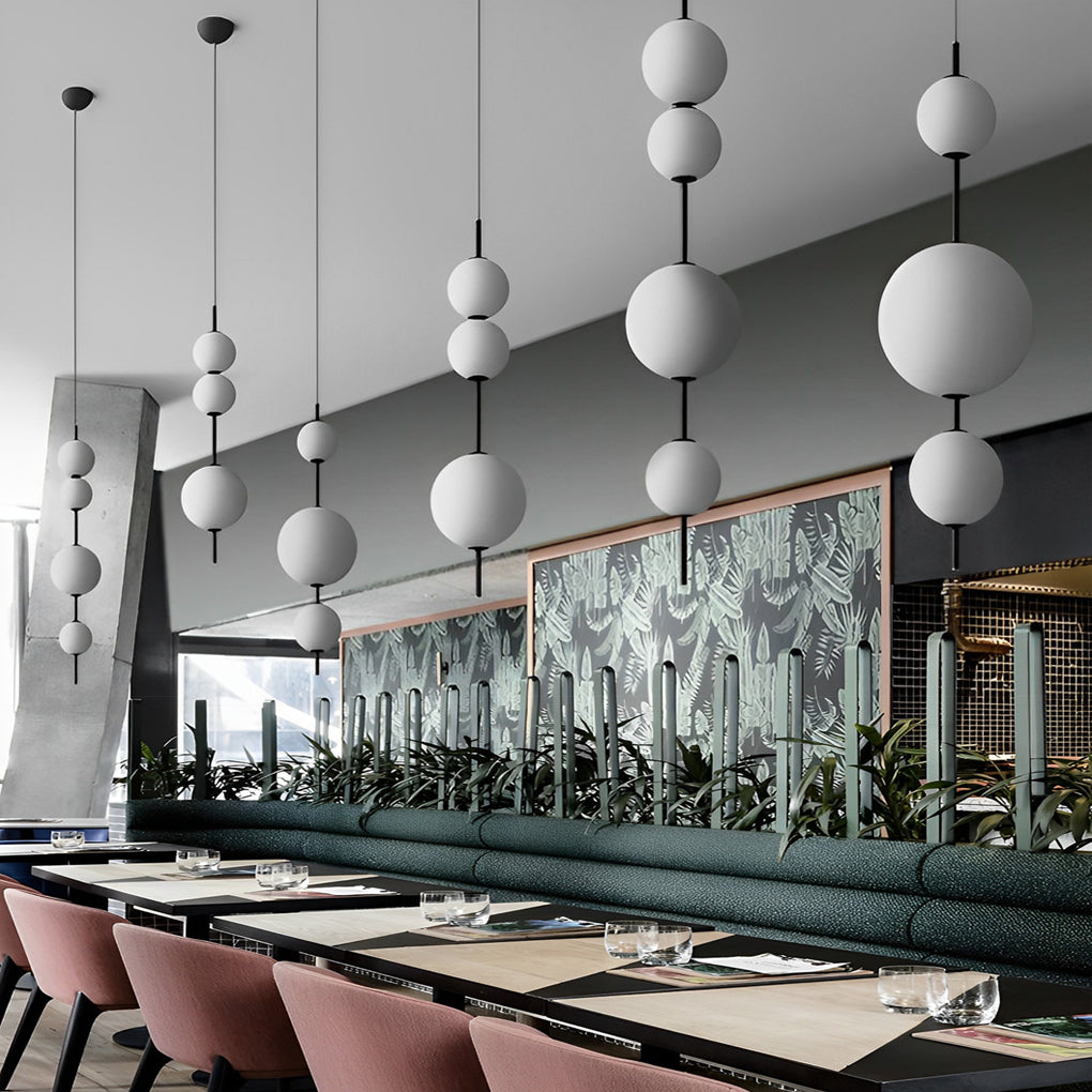 WINTHORPE BUBBLE GLASS PENDANT LIGHTING WITH IRON FRAME